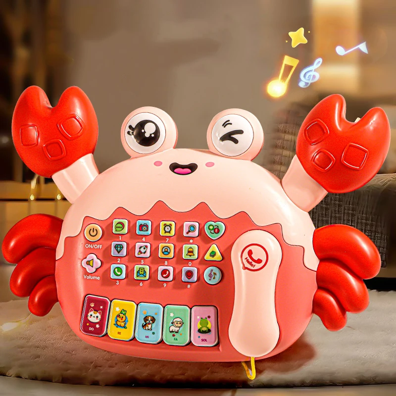 Maszyna Edukacyjna Krab Opowiadający Historie Telefon Symulacyjny dla Dzieci Wielofunkcyjna Zabawka Muzyczna do Wczesnej Nauki Prezent Urodzinowy