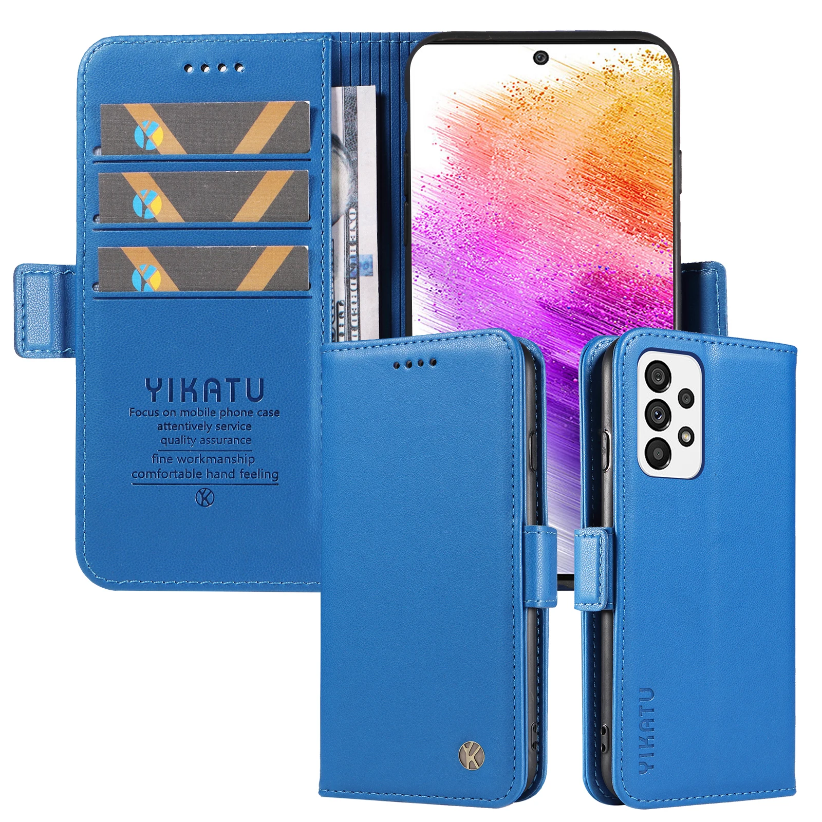 حافظة لهاتف سامسونج جالاكسي A 40 50 51 42 43 51 53 54 71 72 73 حافظة هاتف فاخرة من الجلد الصناعي بإبزيم جانبي لتخزين البطاقات والمال #6