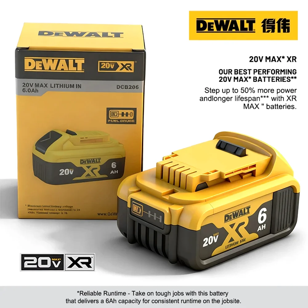 

DEWALT 20V battery 6AH rechargeable lithium-ion batterycharger DCB118 Brushless Electric Screwdriver Drill DCD805 power tool