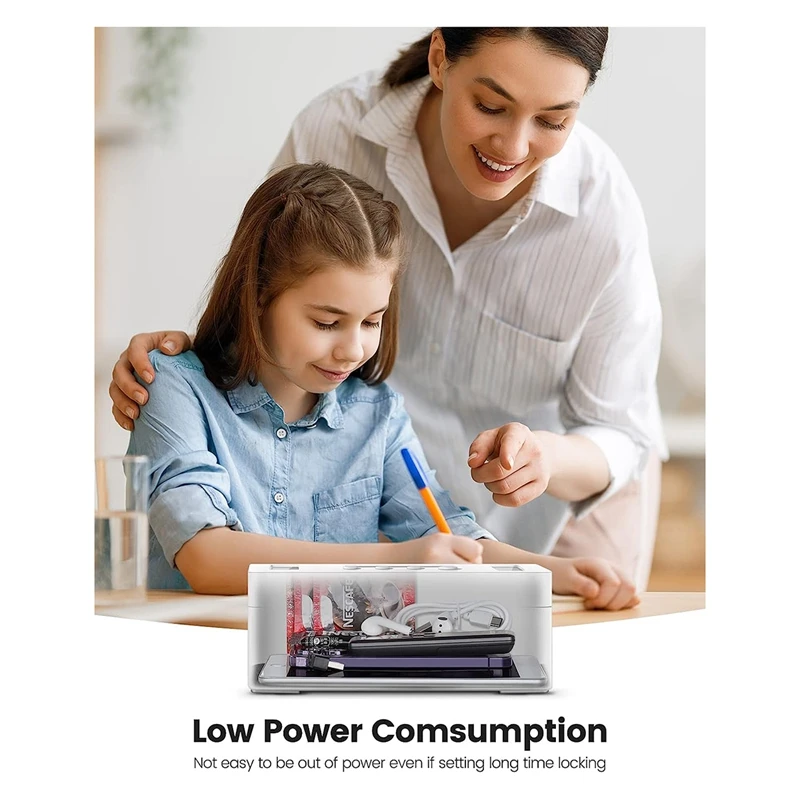 1 Set Metal Timed Lock Box Time Lock Box With Child Lock And LED Display For Phones, Snacks, Alcohol