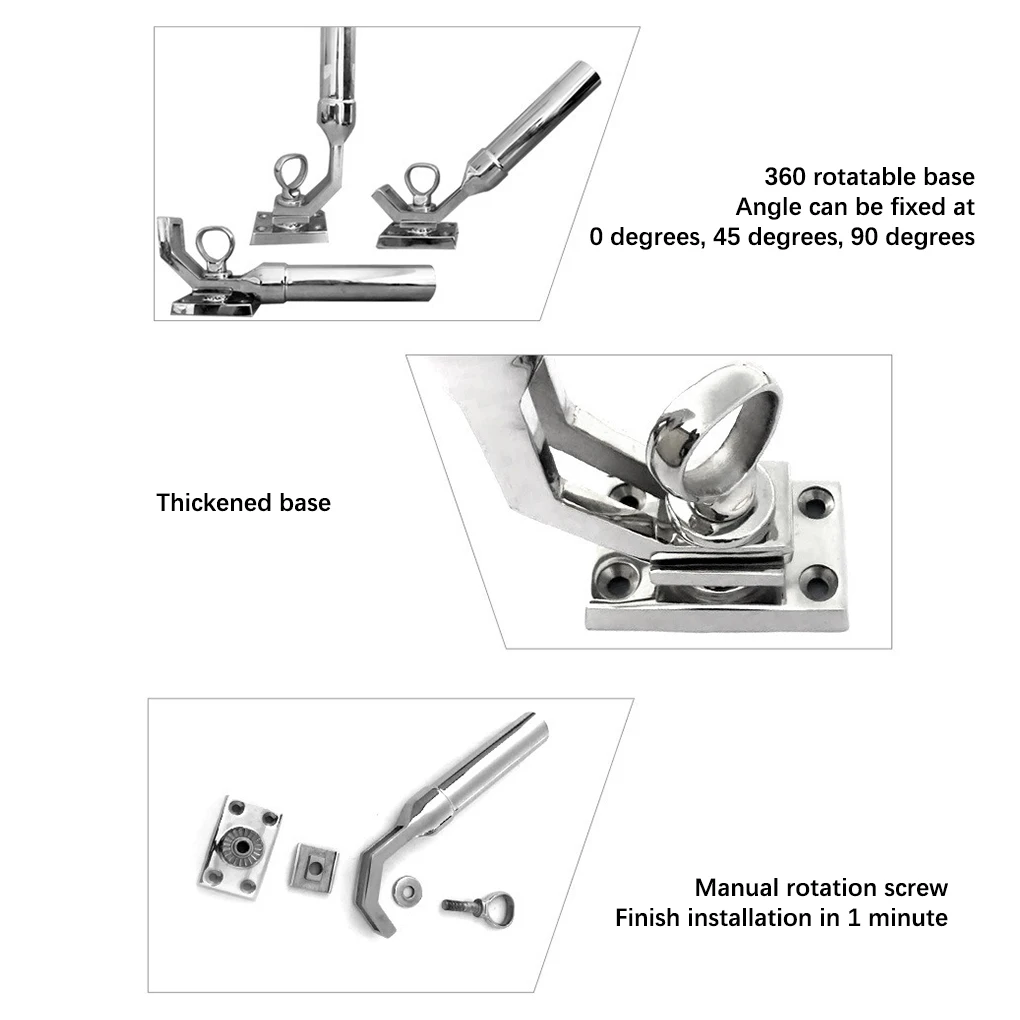 الفولاذ المقاوم للصدأ الصيد رود حامل مركبة بحرية الأجهزة تركيبات معالجة قوس المقاومة للتآكل القطب التبعي