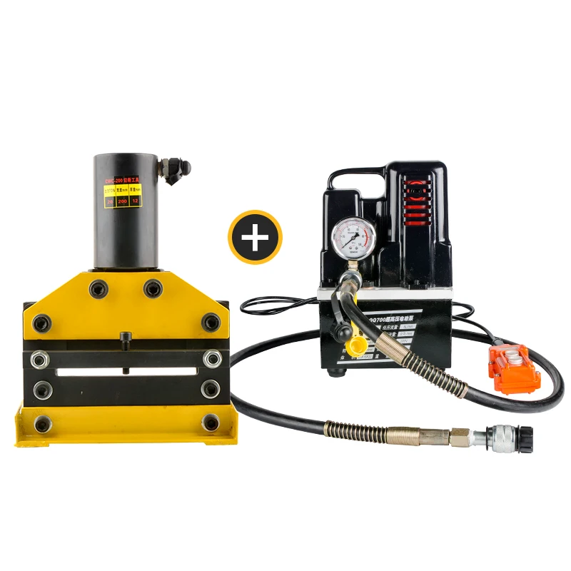 

CWC-200 Electric Pump Assisted Hydraulic Cu Al Cutting Machine Busbar Processing and Metal Sheet Cutting Tool