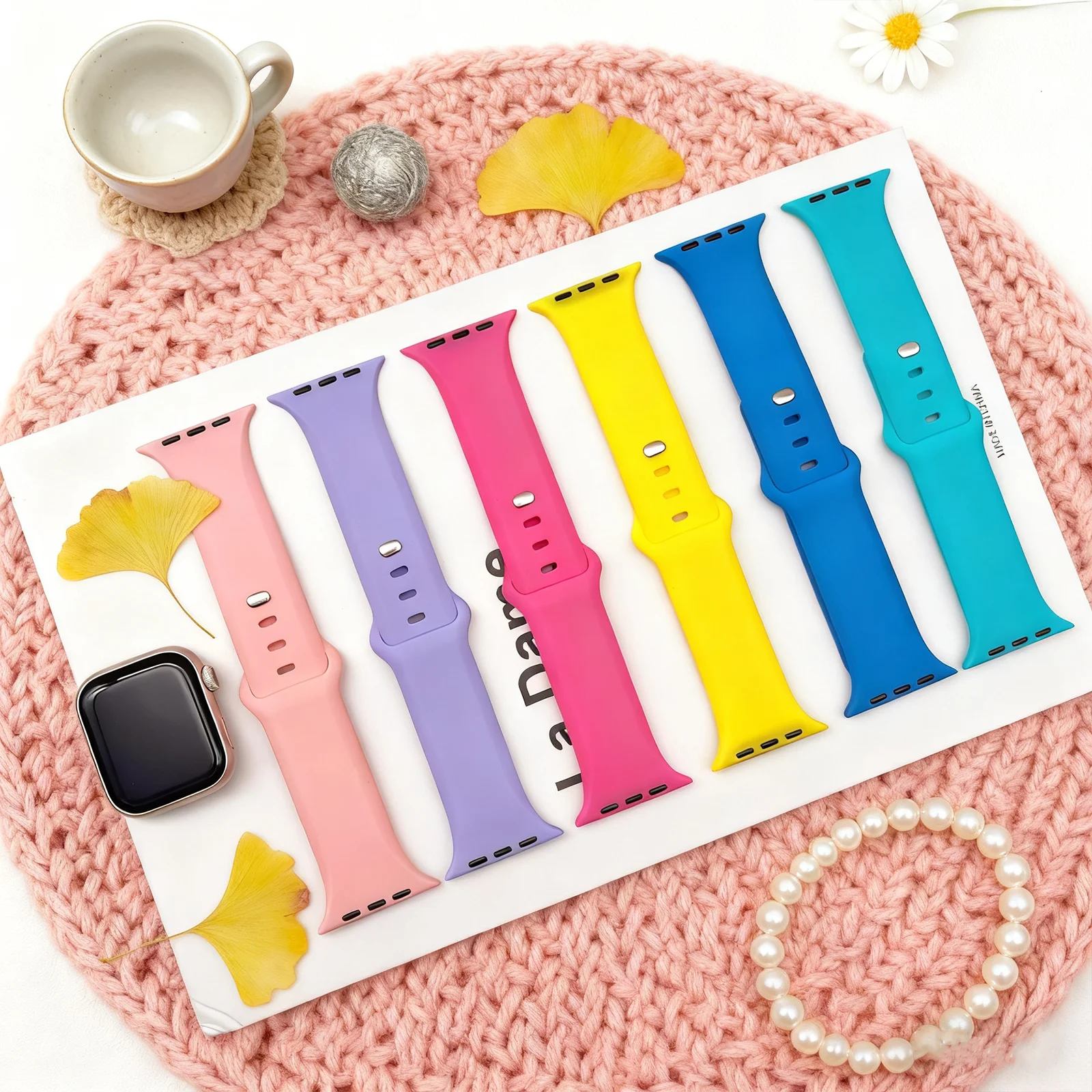 Упаковка из 6 сменных ремешков для Apple Watch, мягкие, удобные, регулируемые, подходят для iWatch Series 10 9 8 7 6 5 4 3 2 1 Se Ultra