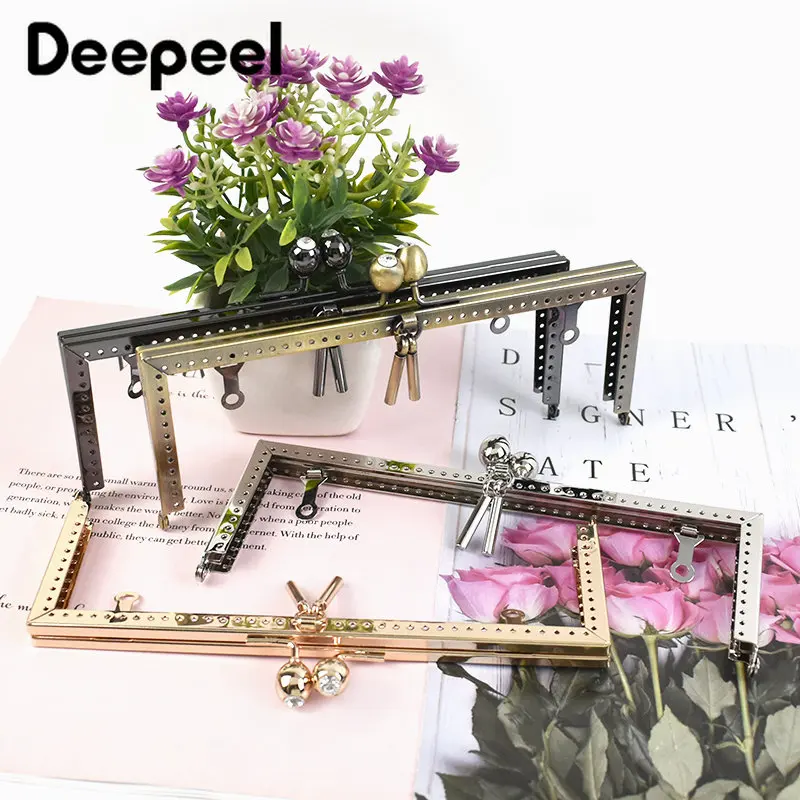 2/5Pcs Deepeel 20.5cm Square Bags Handle Handbag Sewing Brackets Purse Frame Metal Clasp DIY Bag Handles Sew Hardware Accessory