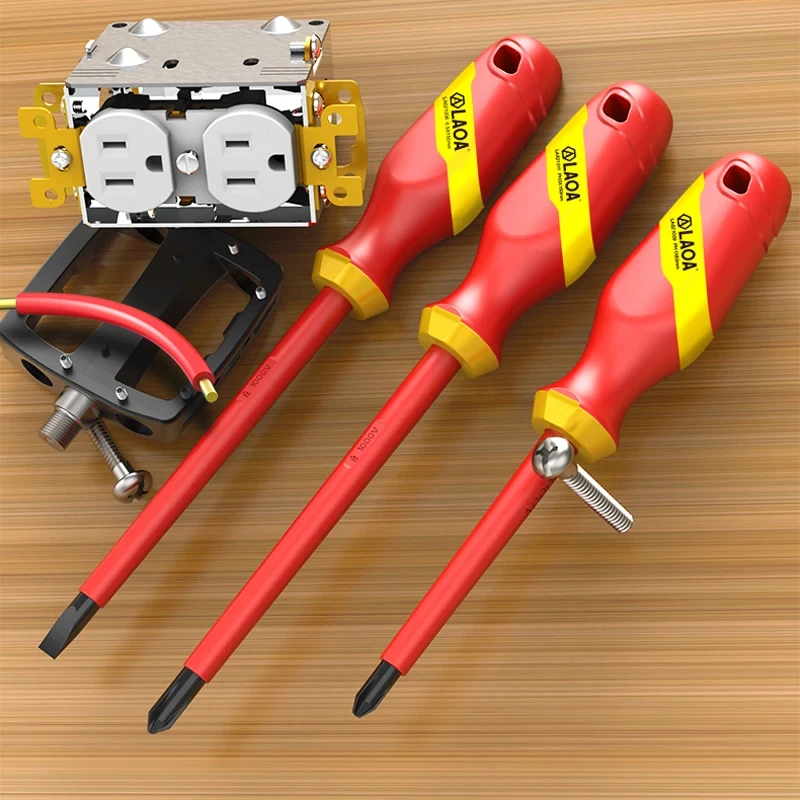 LAOA VDE Insulated Screwdriver S2 Insulation Phillips Isolation Current Electrician Cross Flat Screwdriver