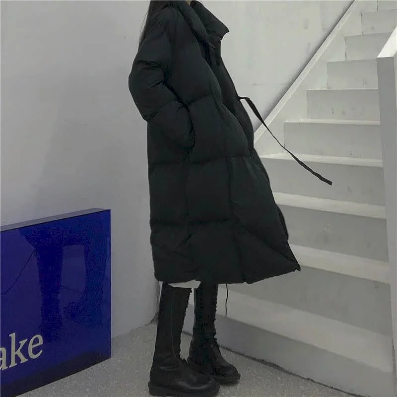 Quilted Coats Solid Oversized Stand Collar Padded Jackets for Women Korean Style Thickened Casual Vintage Harajuku Snow Clothes