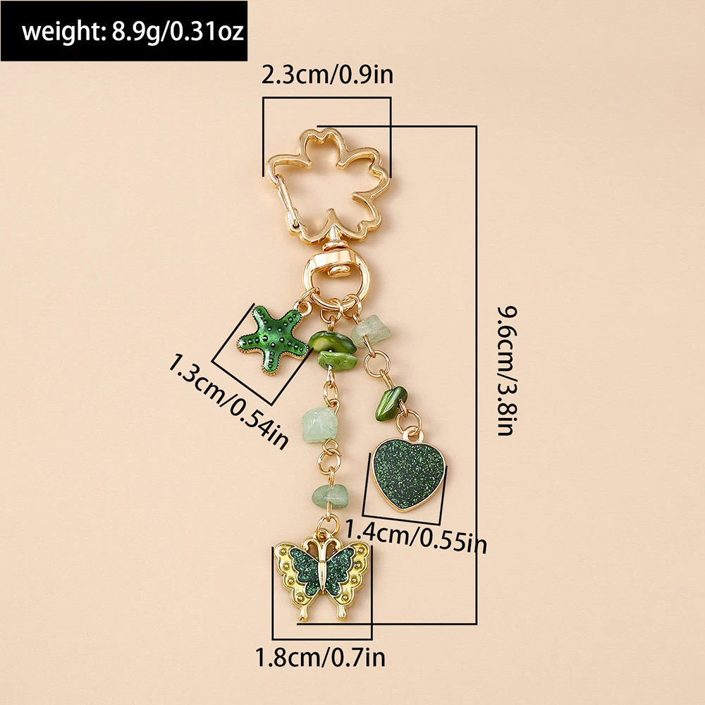 Nette Emaille Blume Schmetterling Schlüsselbund Frauen Mädchen Liebe Herz Schlüssel Ring Anhänger Handtasche Dekor DIY Handgemachten Schmuck Geschenke – Detail 3