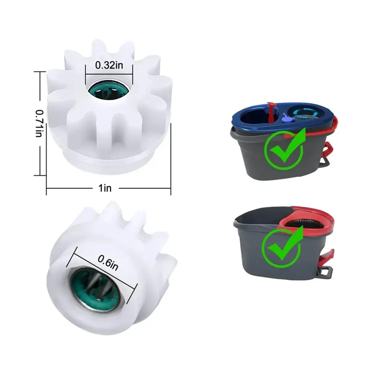 A24I Easy Mop Pedal Broom Replacement One Way Clutch Bearing Bucket Gear Sprockets Repair for O-Ceda/