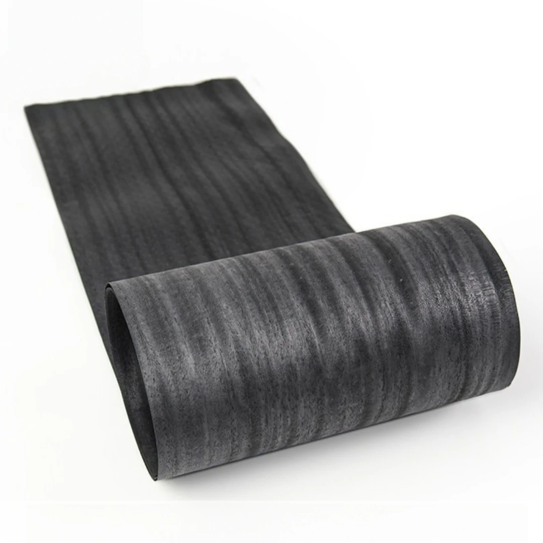 26x250cm Natural Dyed Black Ayous Wood Veneer Sheet for Furniture Repair DIY Craft Inlay Decoration ( 0.2mm Thick )