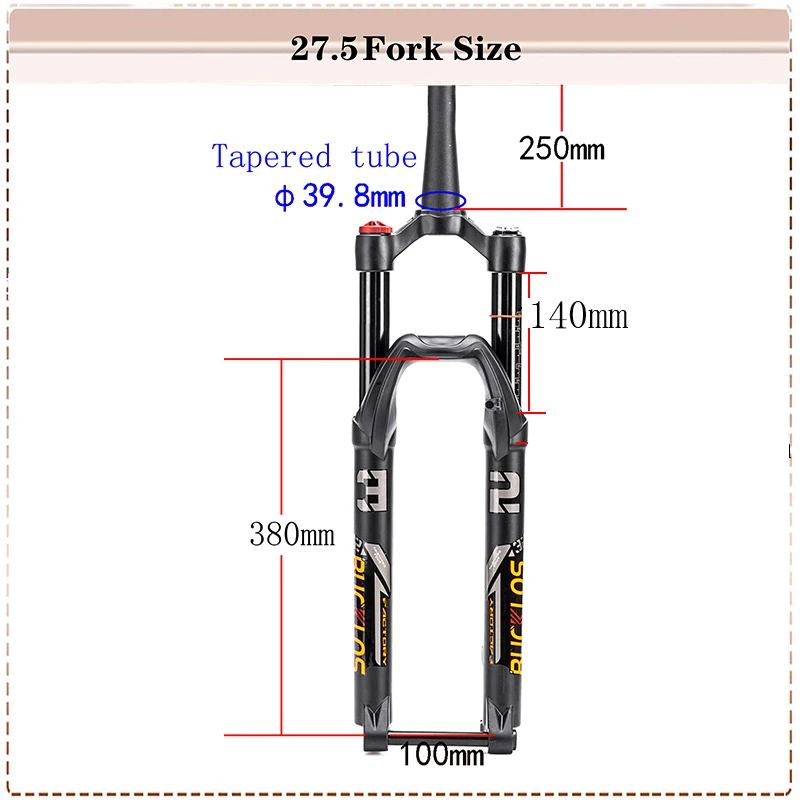 BUCKLOS  26/27.5/29 Inch Suspension Fork Aluminum Alloy MTB Bike Fork Straight/Tapered Bicycle Forks Fit 160mm Disc Brake