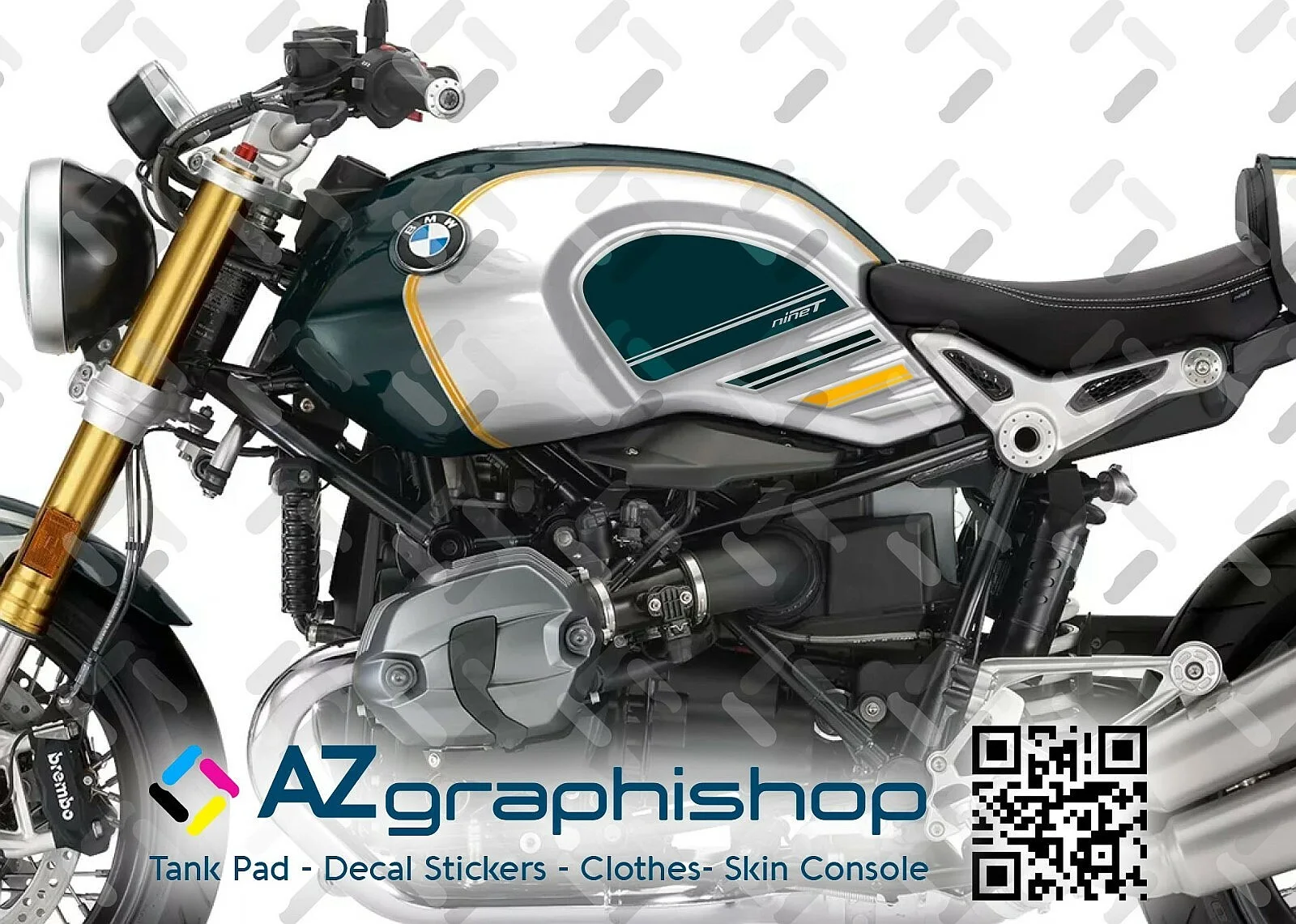 Motorcycle Anti Slip Side Traction Pads Tank Pad Decals Stickers For   R Nine T 2014-2020