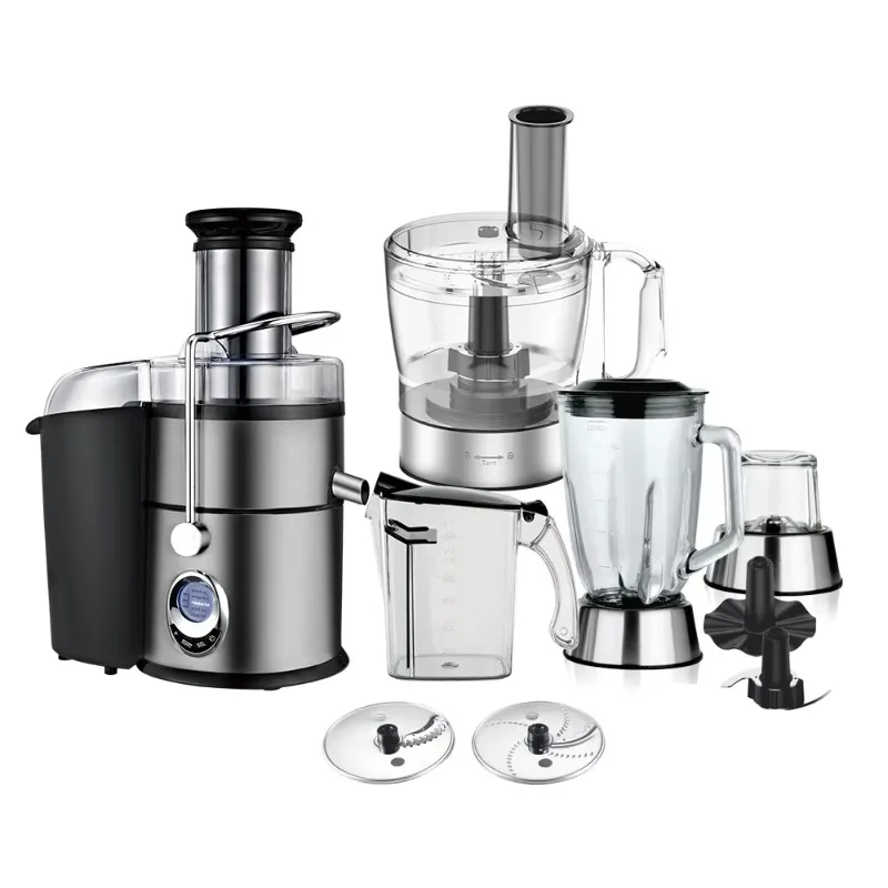Wholesale 7-in-1 High-Speed Juice Extractor Stainless Steel Centrifugal Juicer with Glass Container & Vegetable Chopper