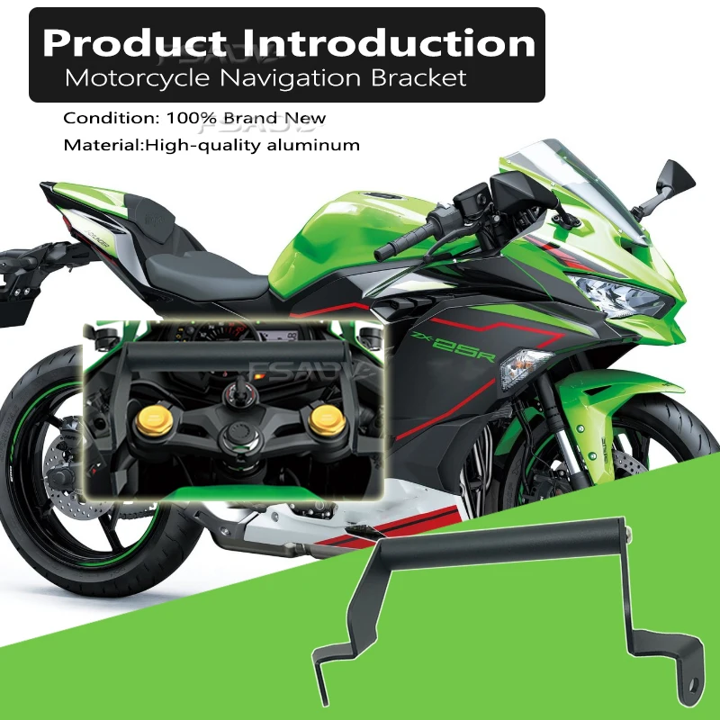 Braket Navigasi Ponsel GPS Sepeda Motor Dudukan Ponsel Bar Depan Cocok untuk Kawasaki ZX25R ZX-25R ZX-SE 2021 2022 2023