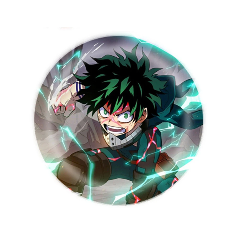 58 มม. อะนิเมะ Boku no Hīrō My Hero Academia ‌   Ashido Mina Midoriya Izuku Deku FROPPY คอสเพลย์เครื่องแต่งกาย Badge Pin SPTE Tinplate Broo