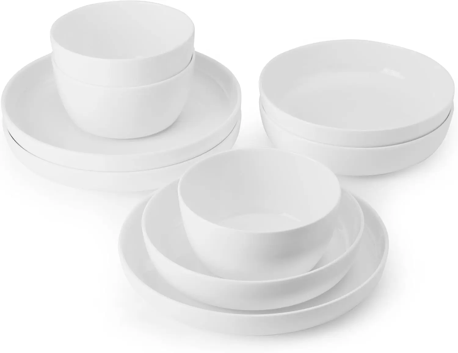 Легкий набор мисок для столовой посуды Delray Bone China, устойчивый к сколам, состоящий из 9 предметов, сервис на 3, белый