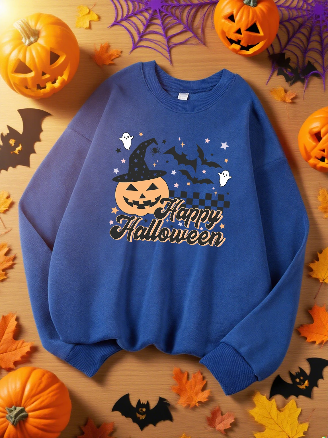 Felice Halloween Terrificante modello di zucca Pullover Donna Autunno Felpa casual Sport Y2K Abbigliamento Felpe morbide multicolori