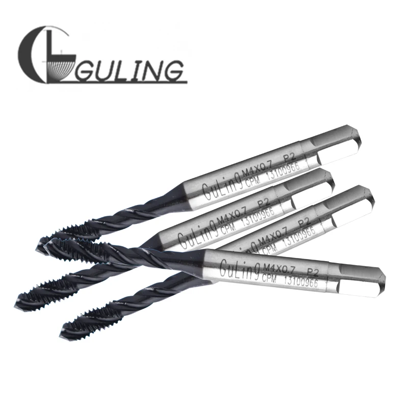 Guling HSS-PM com js que reveste a torneira canelada espiral m3 m4 m5 6 m8 m10 m12 rosca da máquina torneira para aço inoxidável