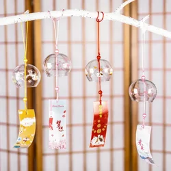 1pcs Japanese Lovely Wind Chime Home Door Creative Gift Student Bell Handmade Glass Furin Home Kitchen Decor Cherry Blossom