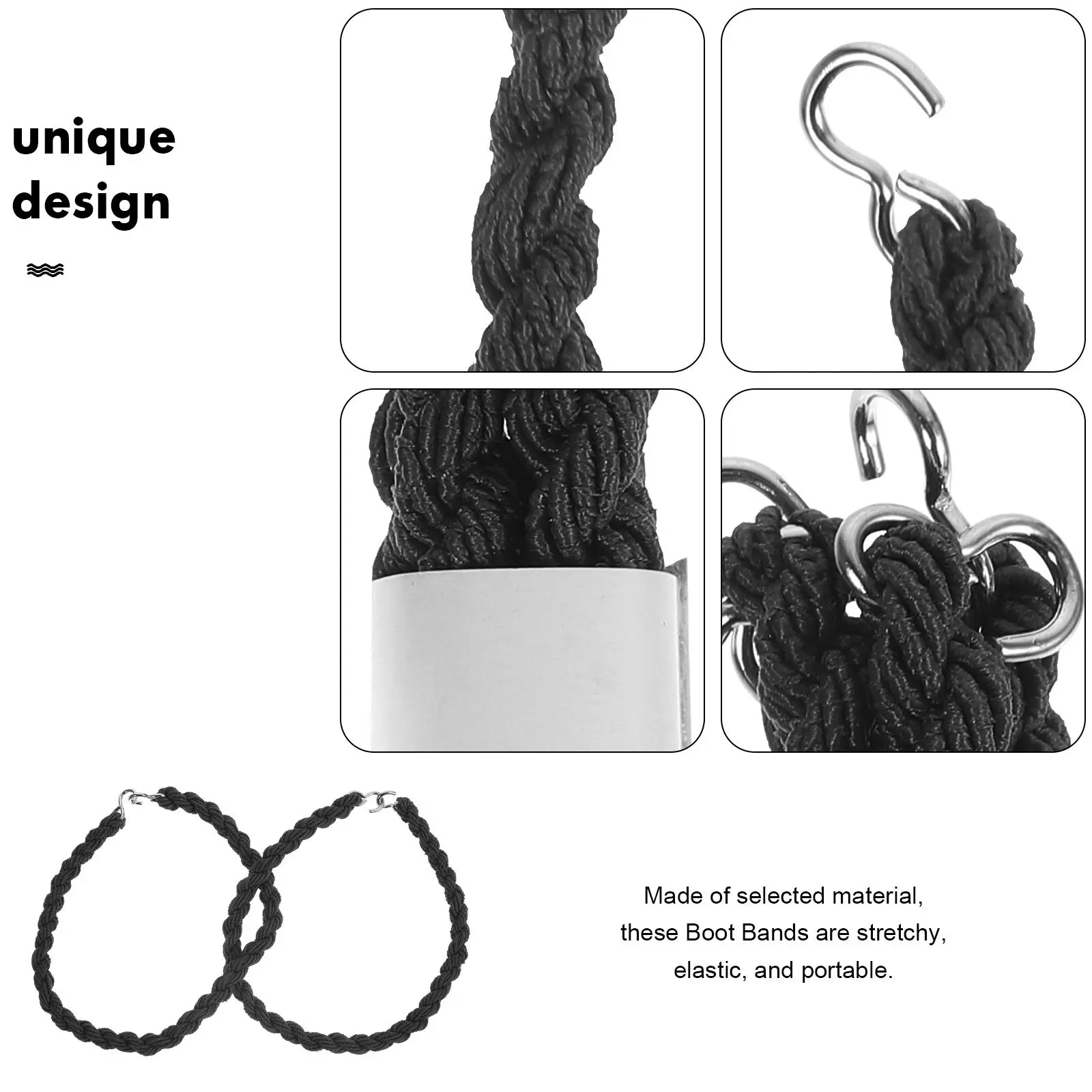 6Pcs Elastic for Hiking Camping Outdoor Activities Keep Pants Tight Against Boots Sand Dirt Bug Proof Portable