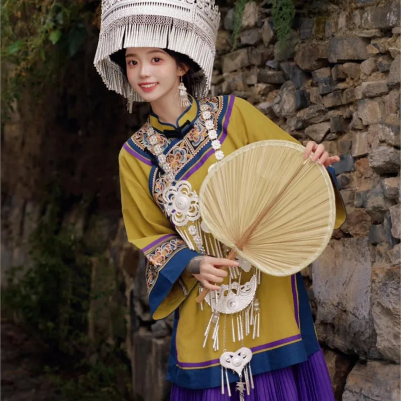 New cotton and linen clothing women's exotic embroidered garments performance costumes travel shoot styles