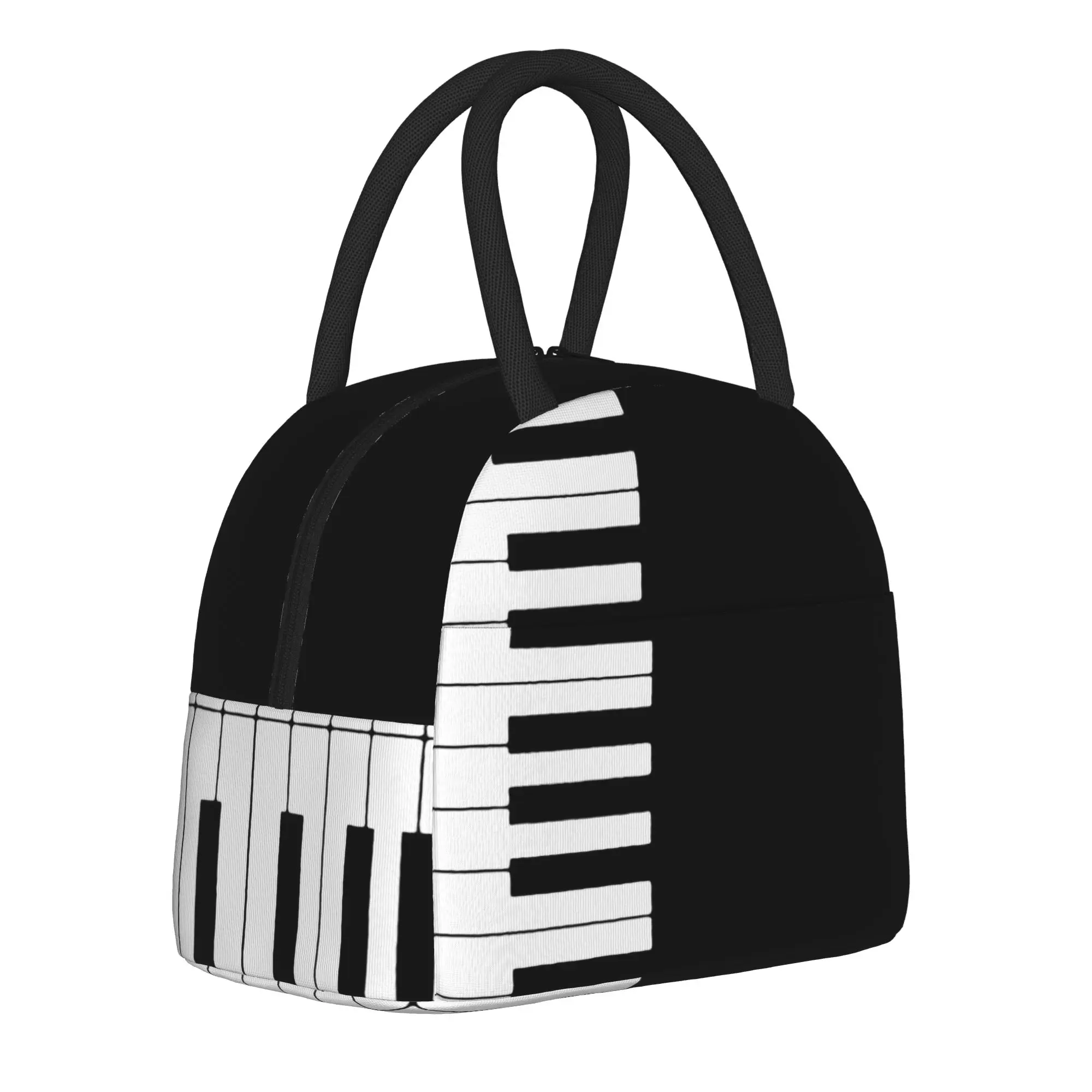 Piano Keyboard Art Insulated Lunch Bag High Capacity Music Musical Reusable Cooler Bag Tote Lunch Box Office  Picnic Men Women