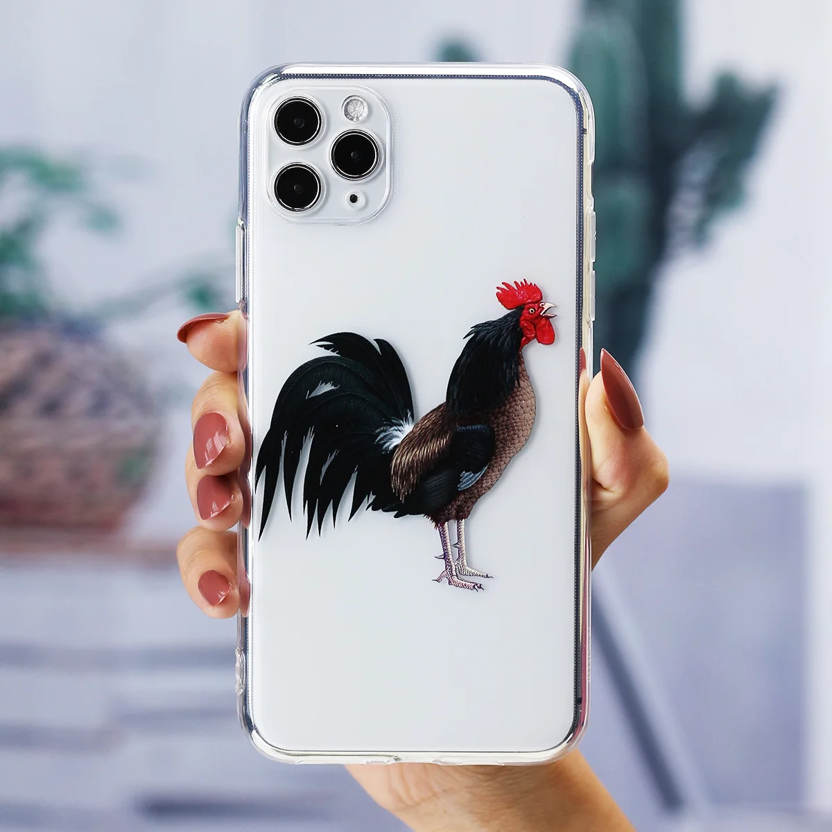 

Rooster print design phone case for iPhone 17 16 15 14 13 12 11 Pro/ Max/Plus shock-proof rear cover anti-fingerprint