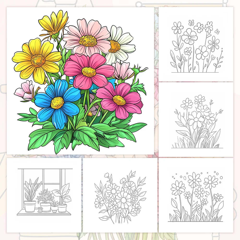 Adult Coloring Book - 30 Sheets Women's Spiral Coloring Book, 8.3X 8.3 Inches, Drawing Book, Birthday Gift, Holiday Party Gift