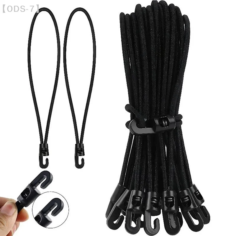 【ODS-7】10/50Pcs Bungee Cord With Hooks High Elasticity Expander With Hooks Rubber Tensioner With Hooks For Camping Tarpaulin【WO】