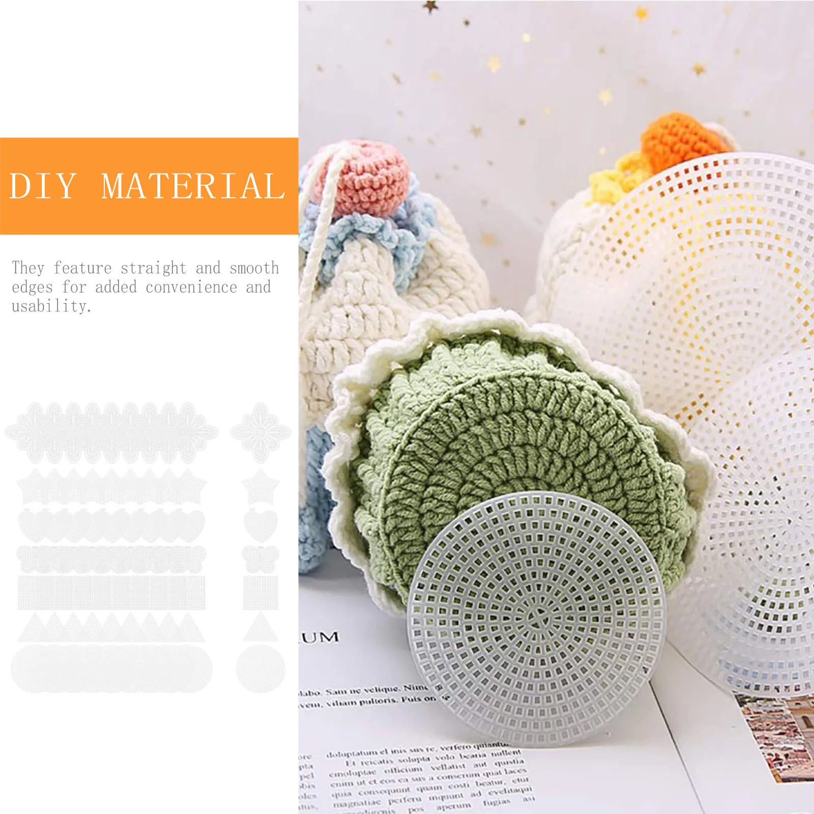 70 قطعة ثلاثية الأبعاد التطريز شبكة ورقة قماش بلاستيكي Diy بها بنفسك المواد لمشاريع الحرفية عبر غرزة Cuttable الاطفال الكبار الزينة