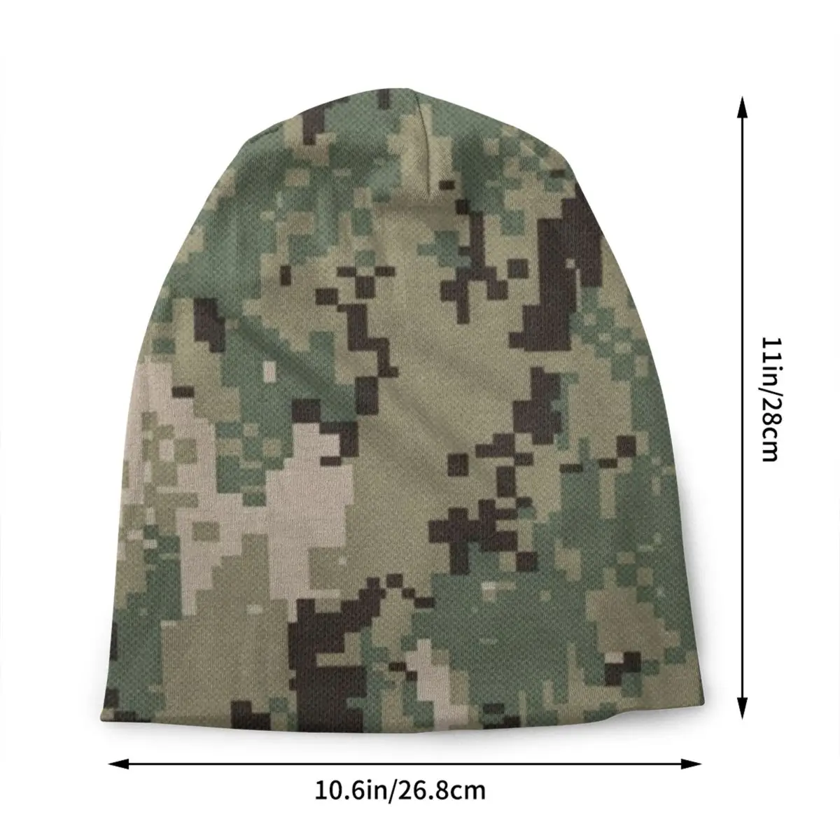NWU Green Digital Camo Camouflage Skullies Beanies Caps Winter Warm Knitted Hat Men Women Adult Bonnet Hats Outdoor Ski Cap