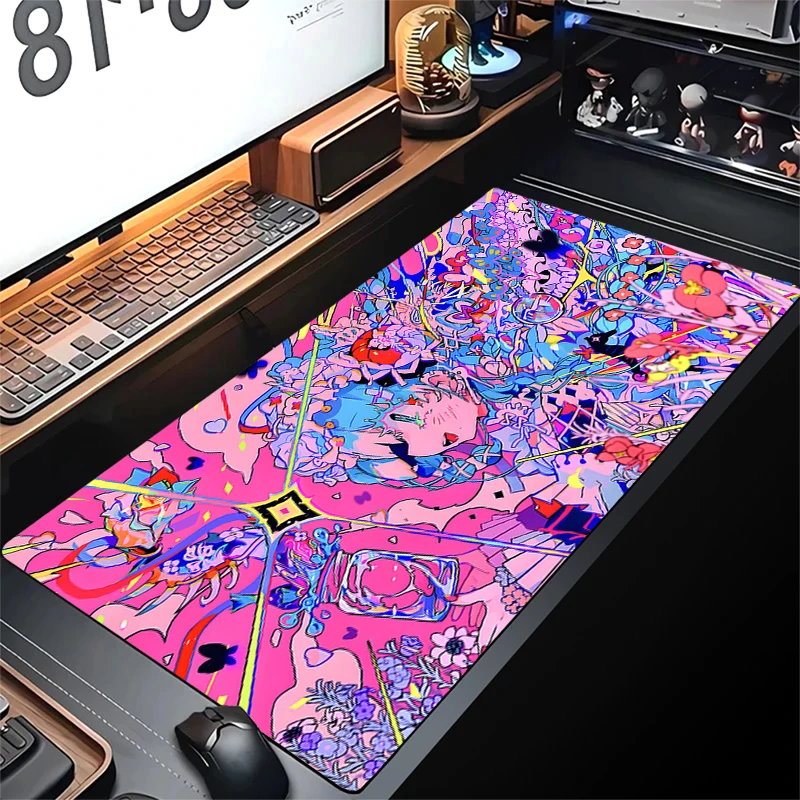 

Large Gaming Mouse Pad Non-Slip Mousepad Gamer Pink Cute Anime Girl Mouse Mat Laptop Desk Mat Big Office Keyboard Pad XXL Carpet