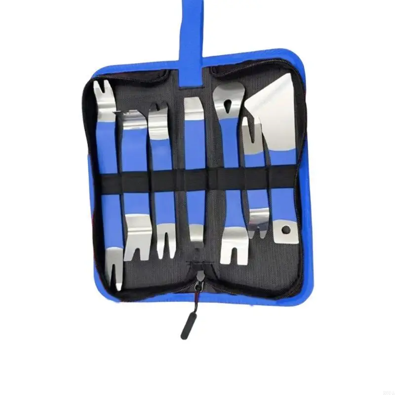 ชุดเครื่องมือตกแต่งภายในรถยนต์ป้องกันรอยขีดข่วน เวดจ์เหล็ก การกำจัดวิทยุอัตโนมัติสำหรับแผงประตูและขอบหน้าต่าง