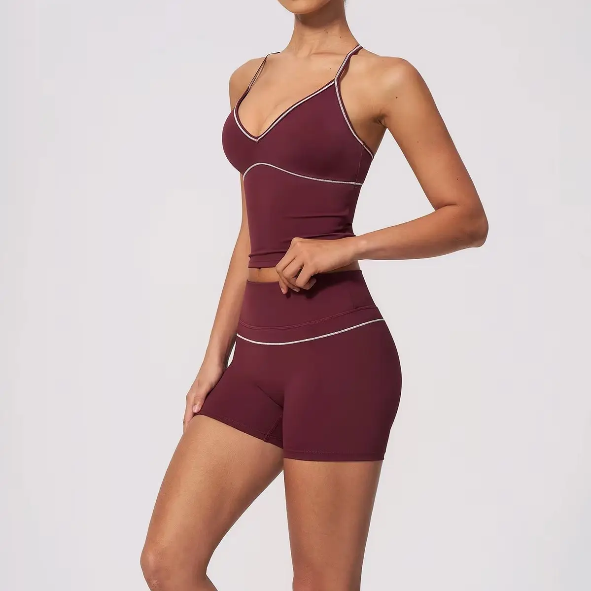 Summer 2 Piece Yoga Set Women High Waist Capri Leggings Sport Bra Workout Suit Gym Athletic Outfits Female Quick-Dry Fitness Set