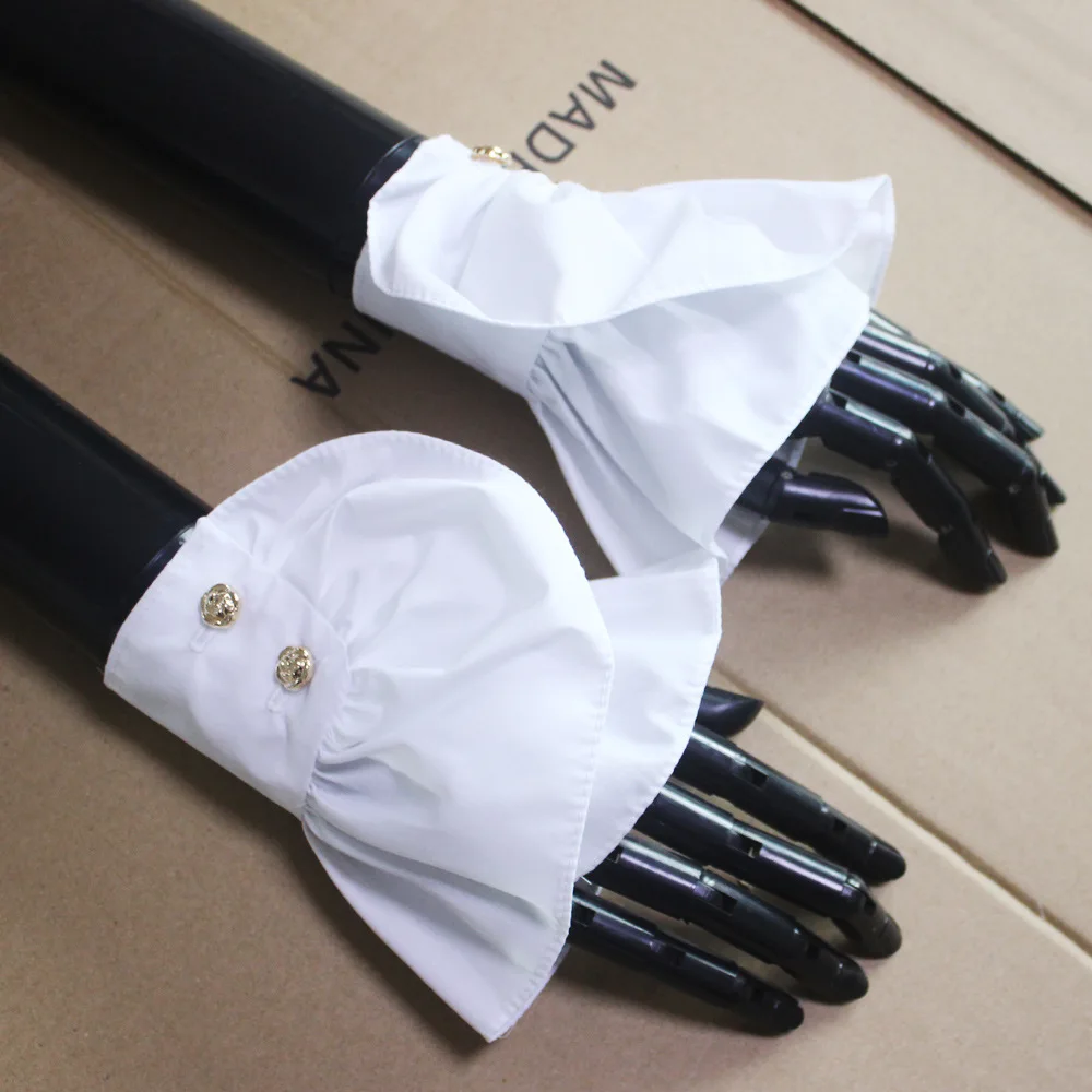 nail prop photo white organ removable fake sleeve Manicure hotography decoration background pleated wrist cuff Nail work display