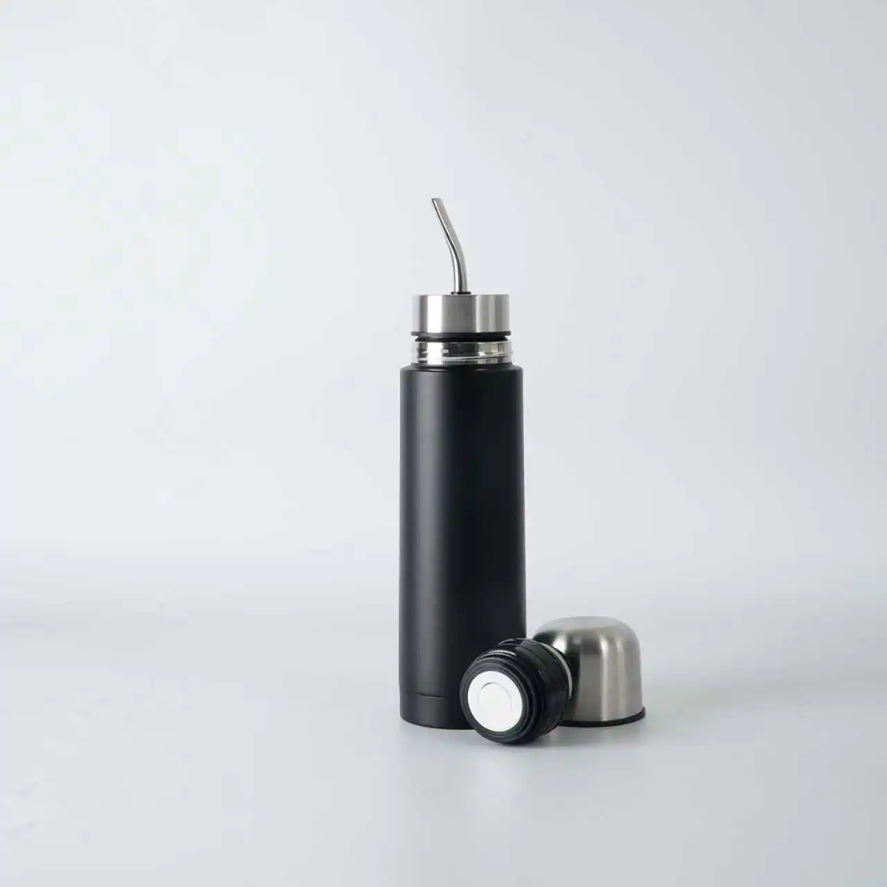 Botella de agua D5 para yerba mate con sistema de autoservicio, de acero inoxidable, con pajita incorporada, termo de 500ml/750ml, taza de vacío.