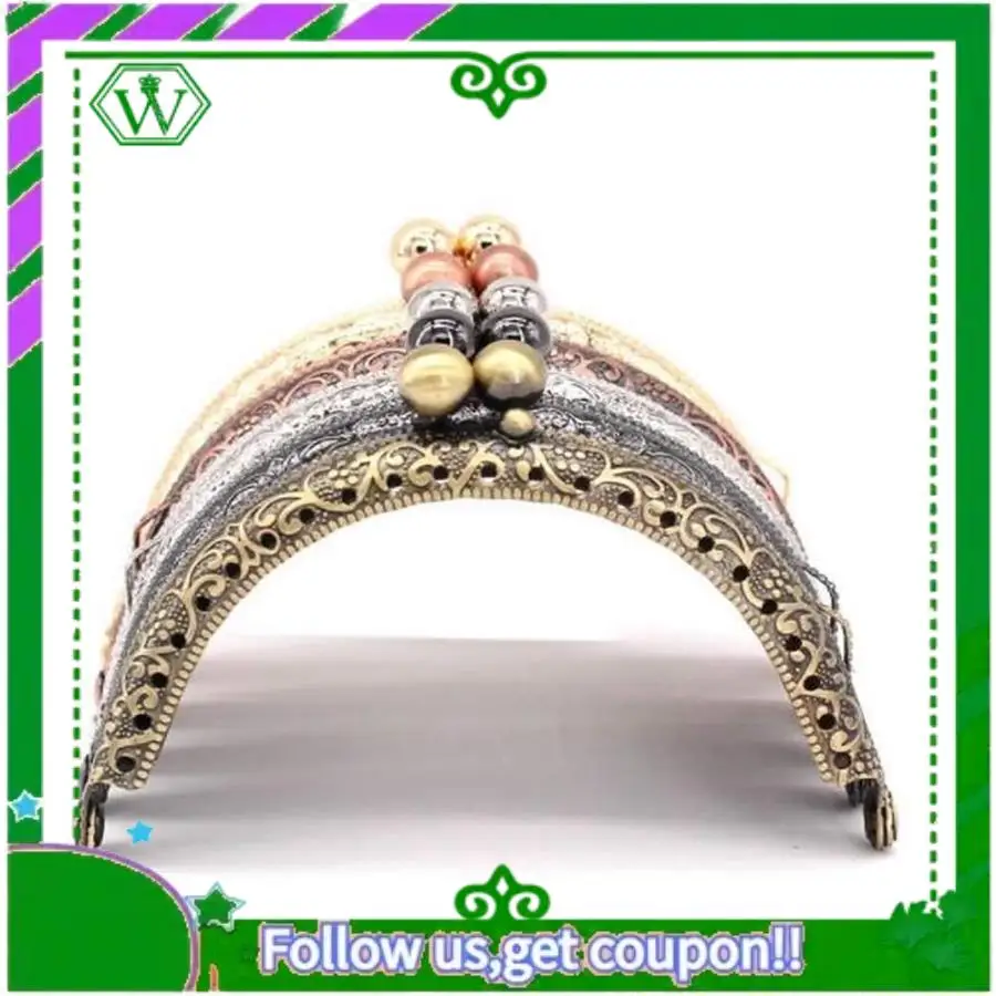 

A18P-5-Piece Metal Wallet Frame Kiss Clasp Lock DIY Coin Bag Hand Sewing Craftsmanship,3.3 Inch/8.5Cm