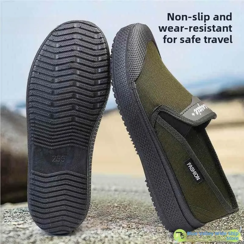 New 2026 Men's Labor Protection Shoes Waterproof Labor Cloth Shoes Anti-slip Wear-resistant Workwear for Construction Site