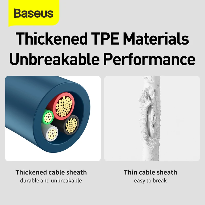 Baseus 3 In 1 USB สำหรับ iPhone 13 12X11 Pro Max Samsung S20 Xiaomi Mi 9 3.5A micro USB ประเภท C ชาร์จสาย