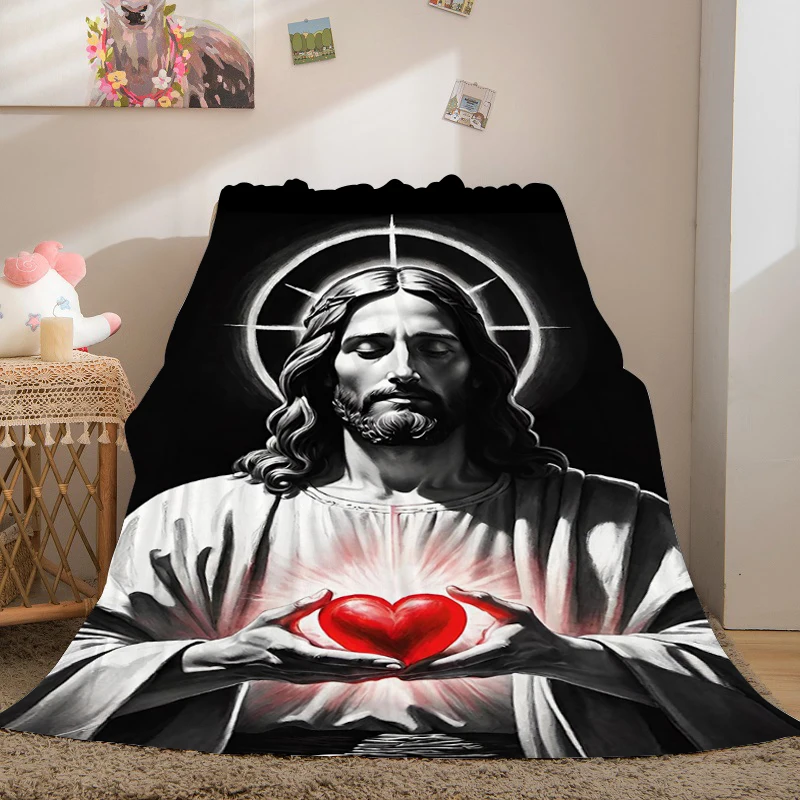 

Fluffy Soft Blankets for Winter B-Jesus Microfiber Bedding King Size Warm Sofa Bed Fleece Camping Custom Nap Throws Adult Gift