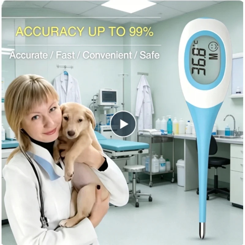 Pet Electronic Thermometer LED Digital Safe Wet Dry Thermometer for Dog Cat Veterinary Medical Pet Care Tools Pet Supplies