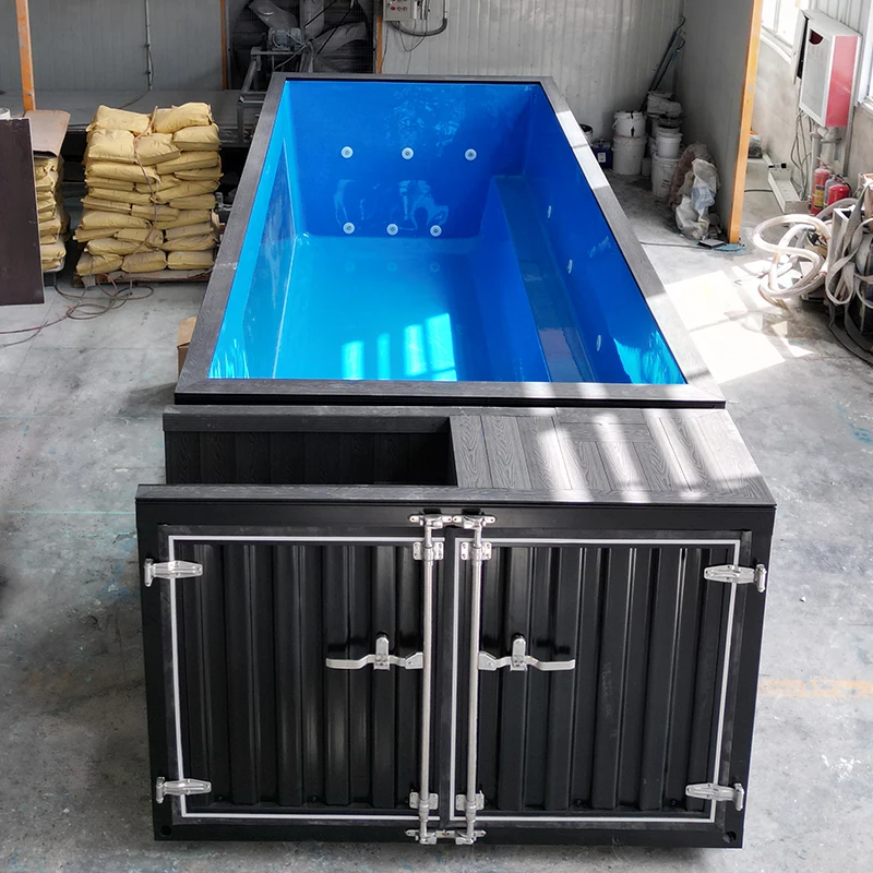 Portable Shipping Container Swimming Pool With Heating And Filtration System For Villa Backyard
