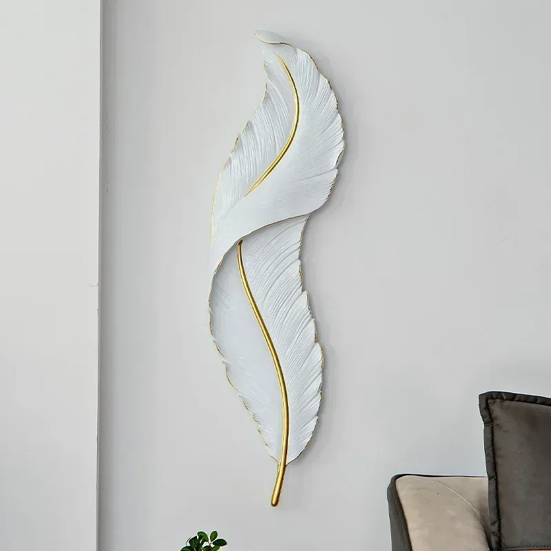 

SANDYHA Modern White Feather Wall Lamp Iron Art LED Light for Bedroom Living Room Dining Room Coffee Shop Home Decor Creative