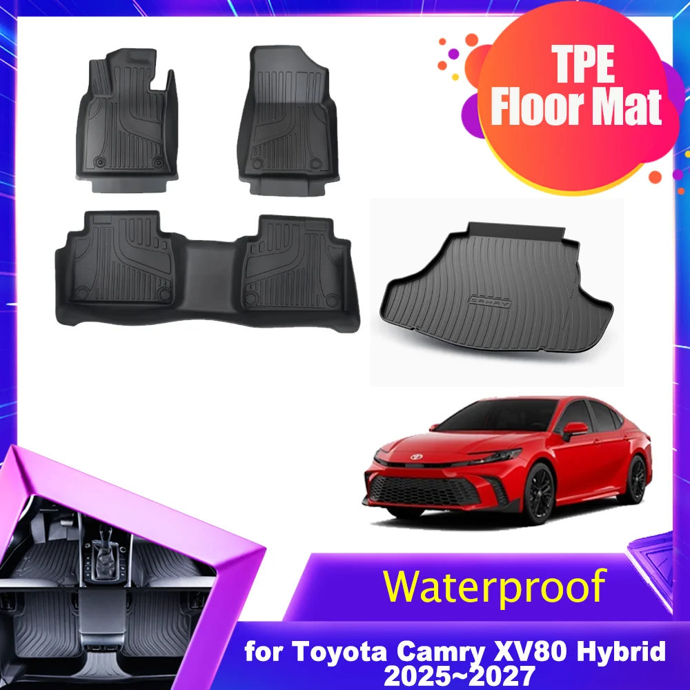 

Автомобильный коврик для Toyota Camry XV80 Hybrid 2025 ~ 2027 TPE, подкладка для багажника, водонепроницаемая нескользящая защитная подушка, аксессуары