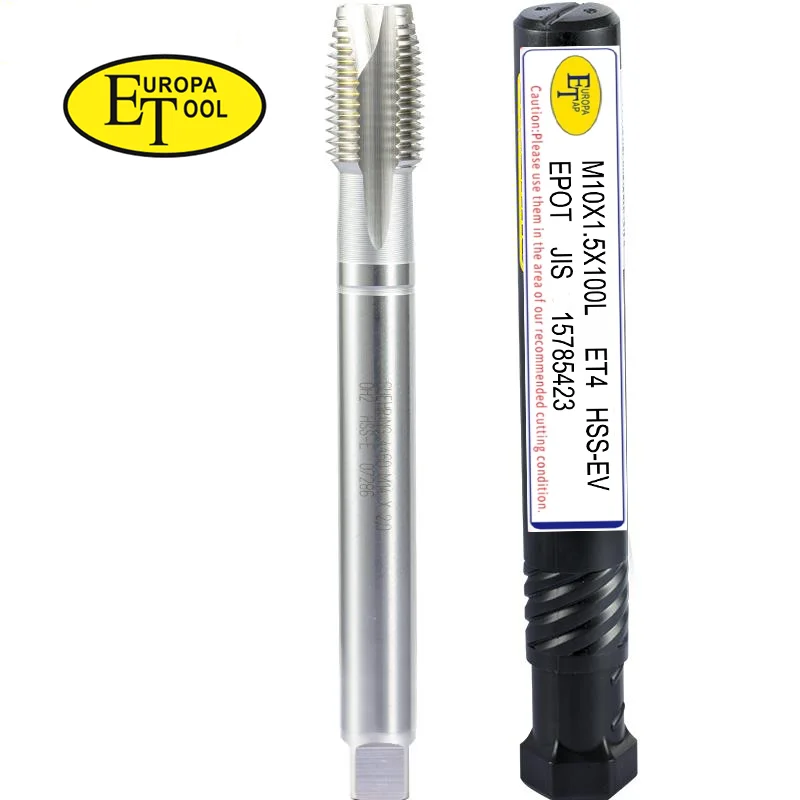 ET HSS-EV Lengthening JIS Standard Spiral Fluted Tap M2M3M4M5M6M8M10M12M14M16 Screw Thread Spiral Pointed Taps