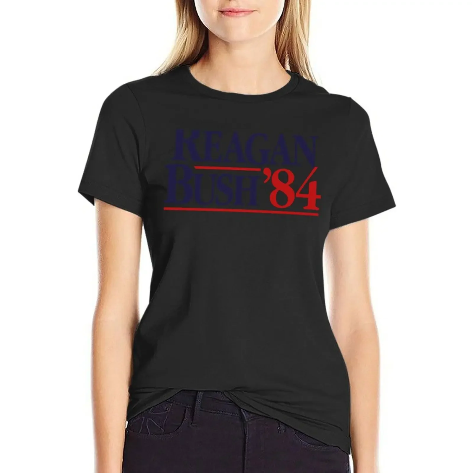

Reagan/Bush '84 T-Shirt quick-drying plus sizes sweat Summer Women's clothing