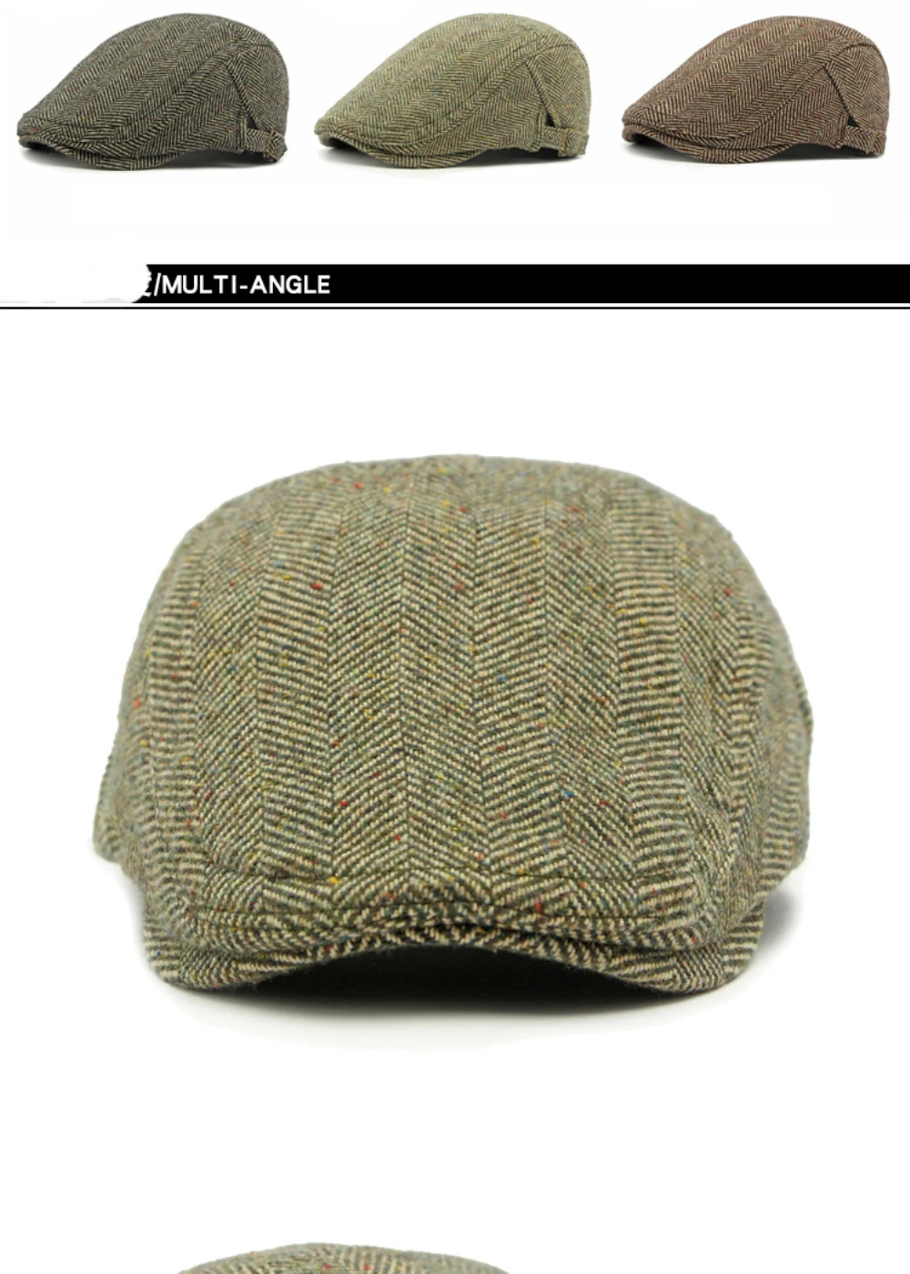 HT4546 Baskenmütze Wolle Hut Männer Frauen Angepasst Ivy Flache Kappe Retro Künstler Maler Gestreiften Baskenmütze Hut Männlich Weiblich Herbst Winter Baskenmütze Kappe – Detail 5