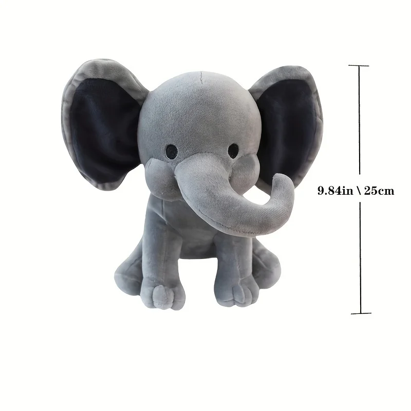 25cm/9,84 Zoll Weicher Elefanten-Plüsch - Niedliches Flauschiges Buntes Plüschtier (Verschiedene Farben: Rosa/Blau/Lila/Regenbogen) - Id – Detail 2