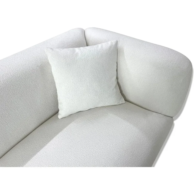 أريكة مخملية حديثة بثلاثة مقاعد من منتصف القرن مع وسادتين، أريكة فاخرة بمقعدين عميق، تصميم بسيط