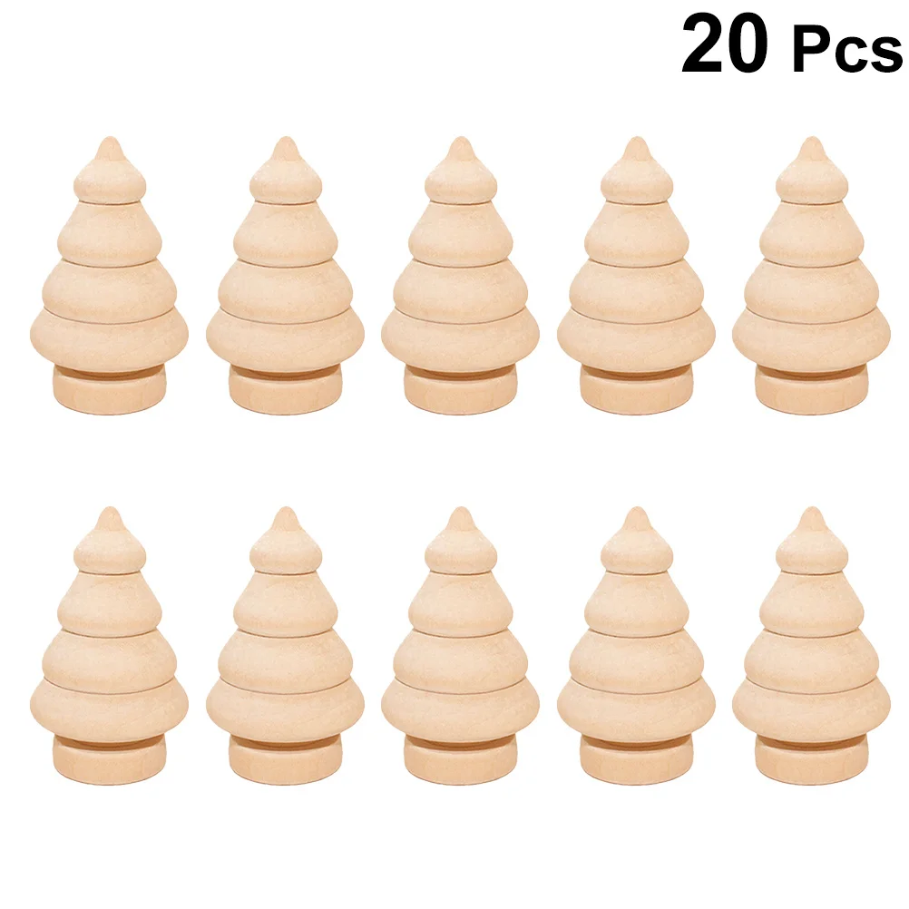 

20Pcs Painting Wooden Christmas Tree Ornaments DIY Decoration for Christmas Party Wedding Home Store Decor Wooden Decor