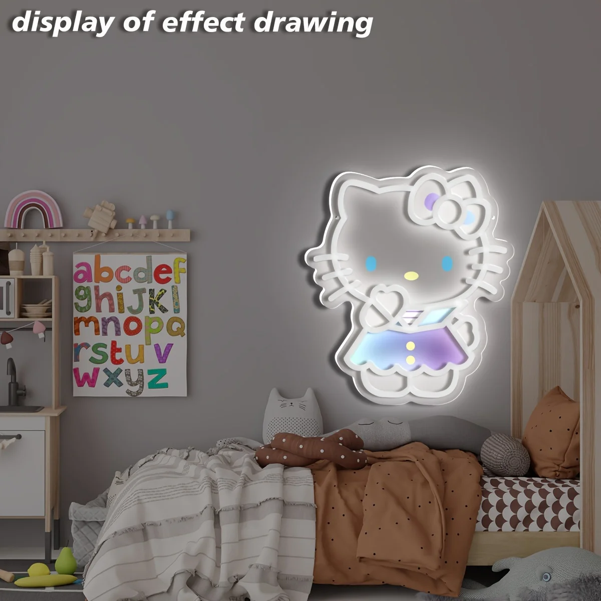 Sanrio Hello Kitty Neon Sign Multicolor Led Wall Decor Usb Powered Light For Bedroom Game Room Wall Decor Gifts For Anime Fans